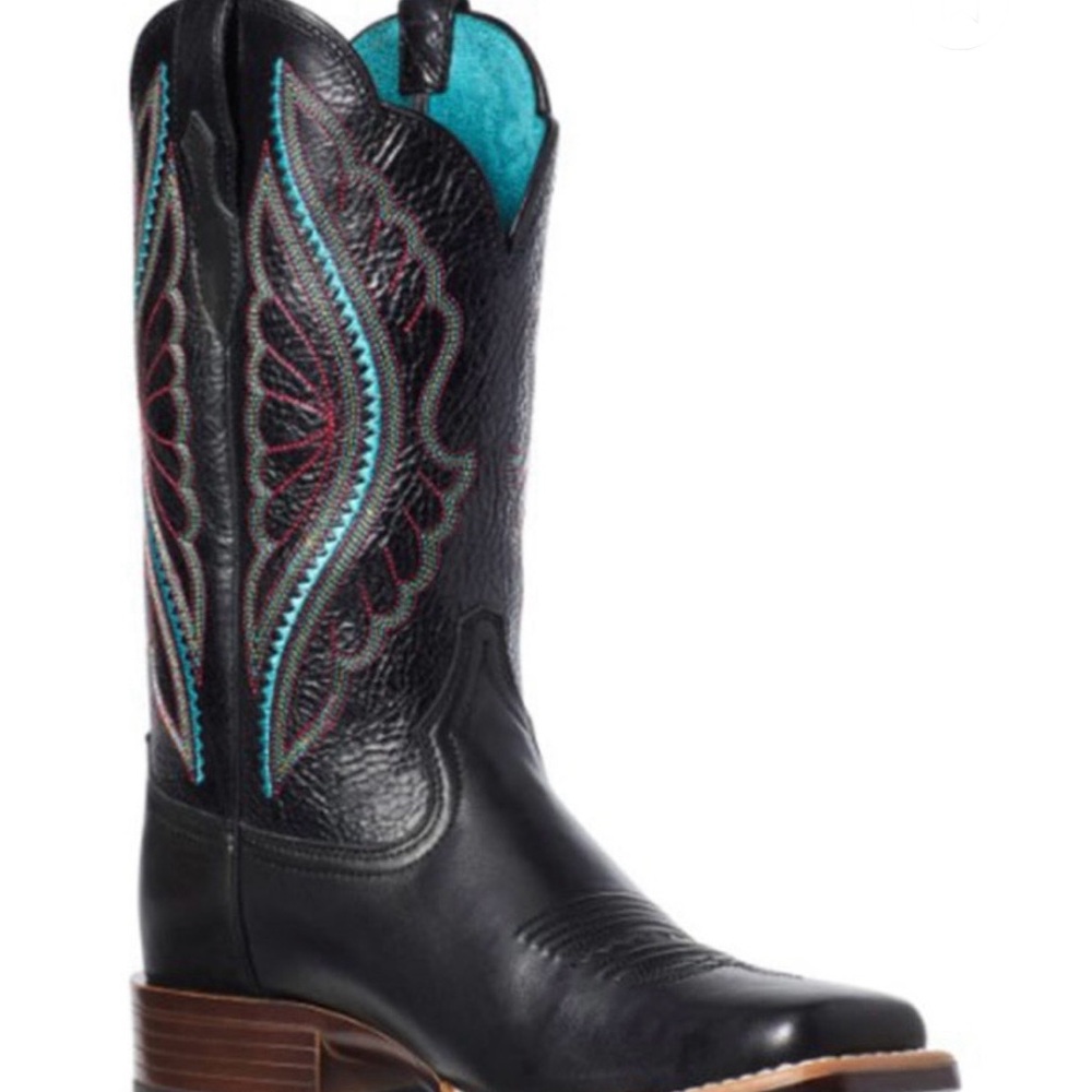 Ariat Black and Turquoise Heeled Boots
